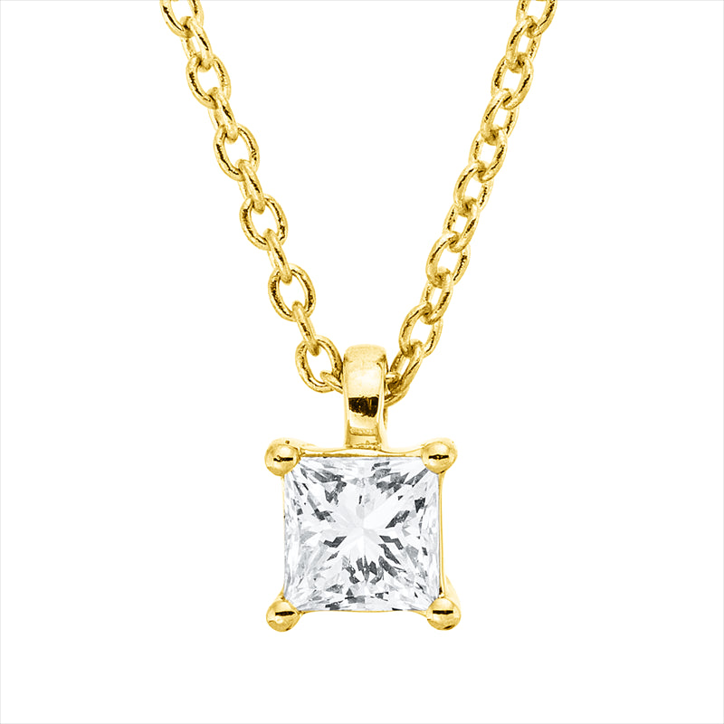 Collier    aus 750/-18 Karat Gelbgold mit 1 Diamant 0