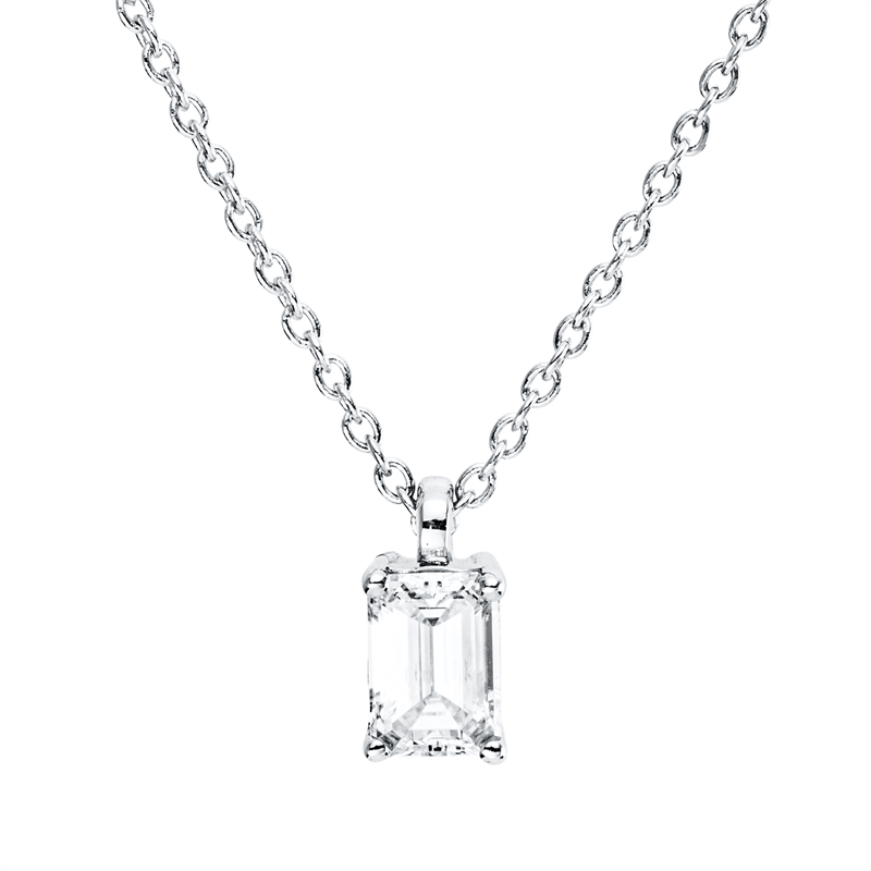 Collier    aus 750/-18 Karat Weißgold mit 1 Diamant 0