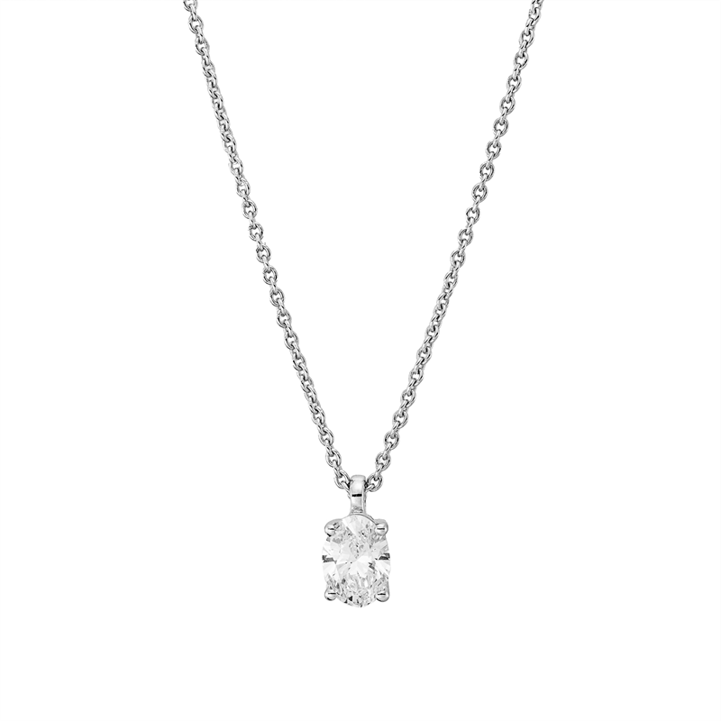 Collier    aus 750/-18 Karat Weißgold mit 1 Diamant 0