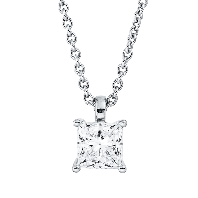 Collier    aus 750/-18 Karat Weißgold mit 1 Diamant 0