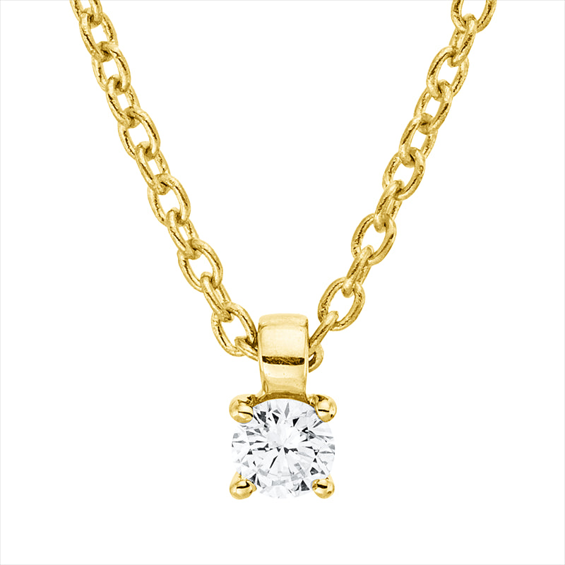 Collier    aus 750/-18 Karat Gelbgold mit 1 Diamant 0