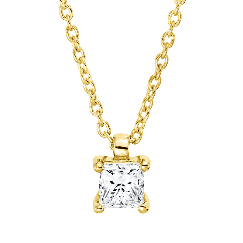 Collier    aus 750/-18 Karat Gelbgold mit 1 Diamant 0