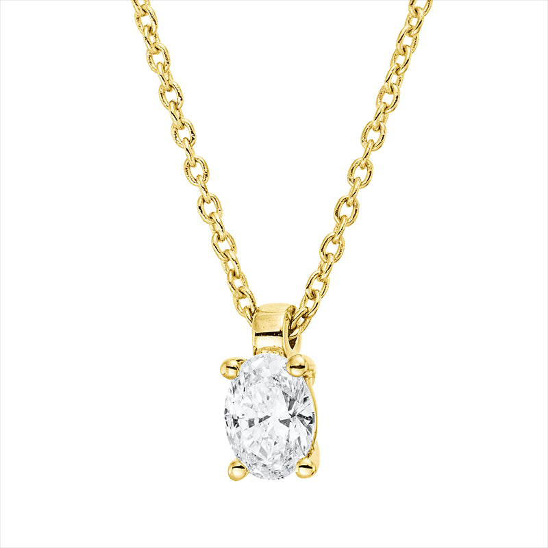 Collier    aus 750/-18 Karat Gelbgold mit 1 Diamant 0