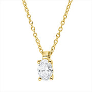 Collier    aus 750/-18 Karat Gelbgold mit 1 Diamant 0