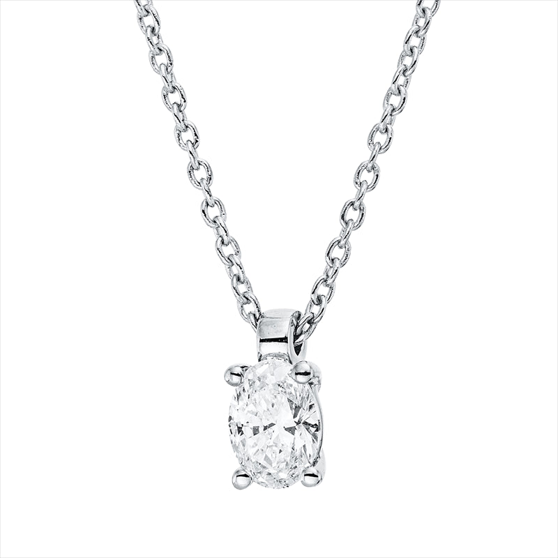 Collier    aus 750/-18 Karat Weißgold mit 1 Diamant 0