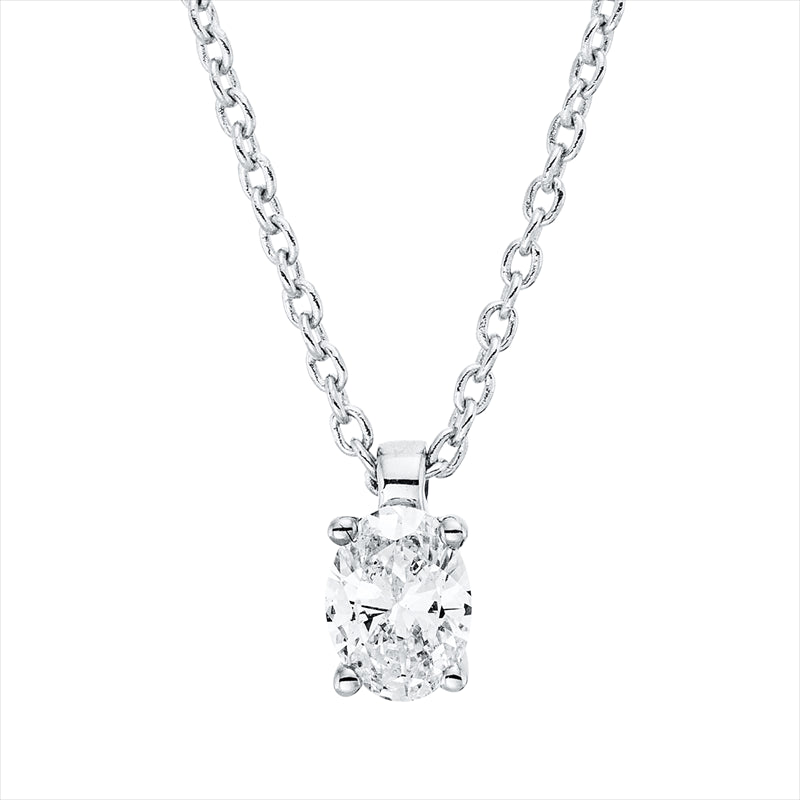 Collier    aus 750/-18 Karat Weißgold mit 1 Diamant 0