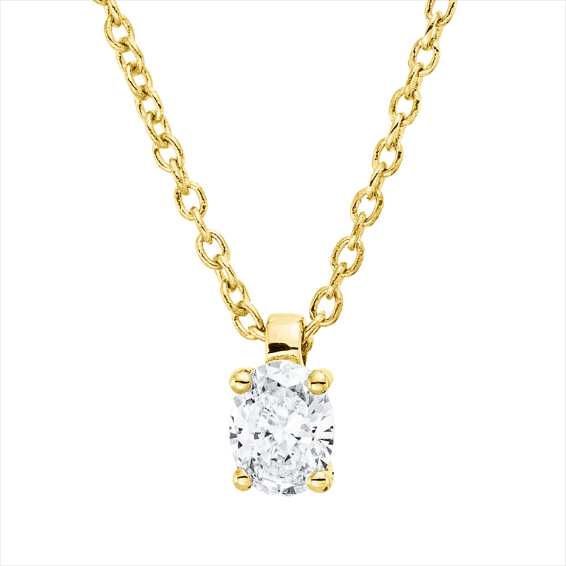 Collier    aus 750/-18 Karat Gelbgold mit 1 Diamant 0
