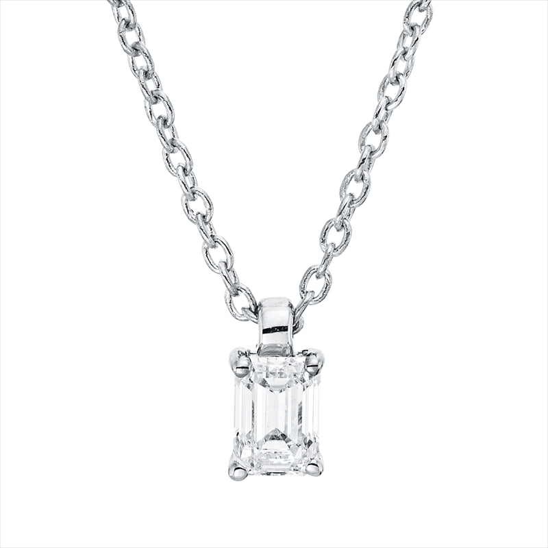 Collier    aus 750/-18 Karat Weißgold mit 1 Diamant 0