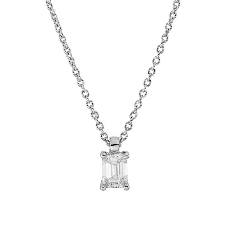 Collier    aus 750/-18 Karat Weißgold mit 1 Diamant 0