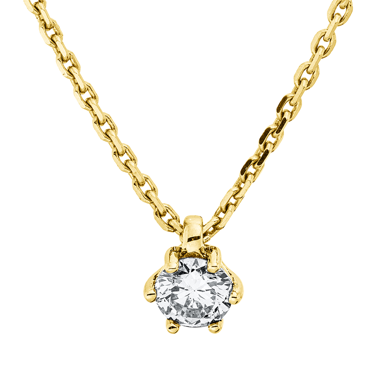 Collier    aus 750/-18 Karat Gelbgold mit 1 Diamant 0