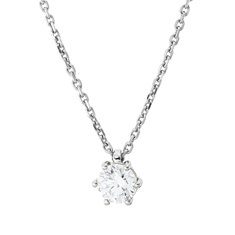 Collier    aus 750/-18 Karat Weißgold mit 1 Diamant 0