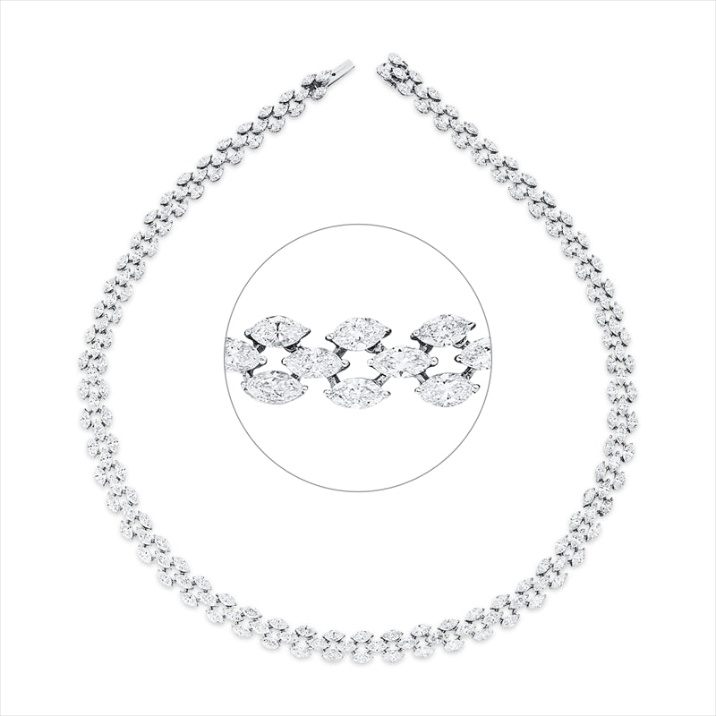 Collier    aus 750/-18 Karat Weißgold mit 180 Diamanten 22