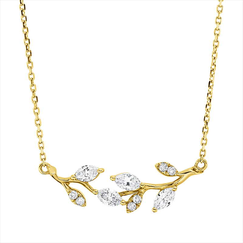 Collier    aus 750/-18 Karat Gelbgold mit 10 Diamanten 0