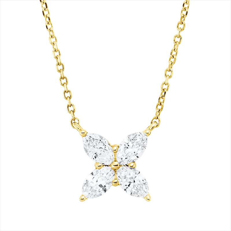 Collier    aus 750/-18 Karat Rotgold mit 4 Diamanten 0