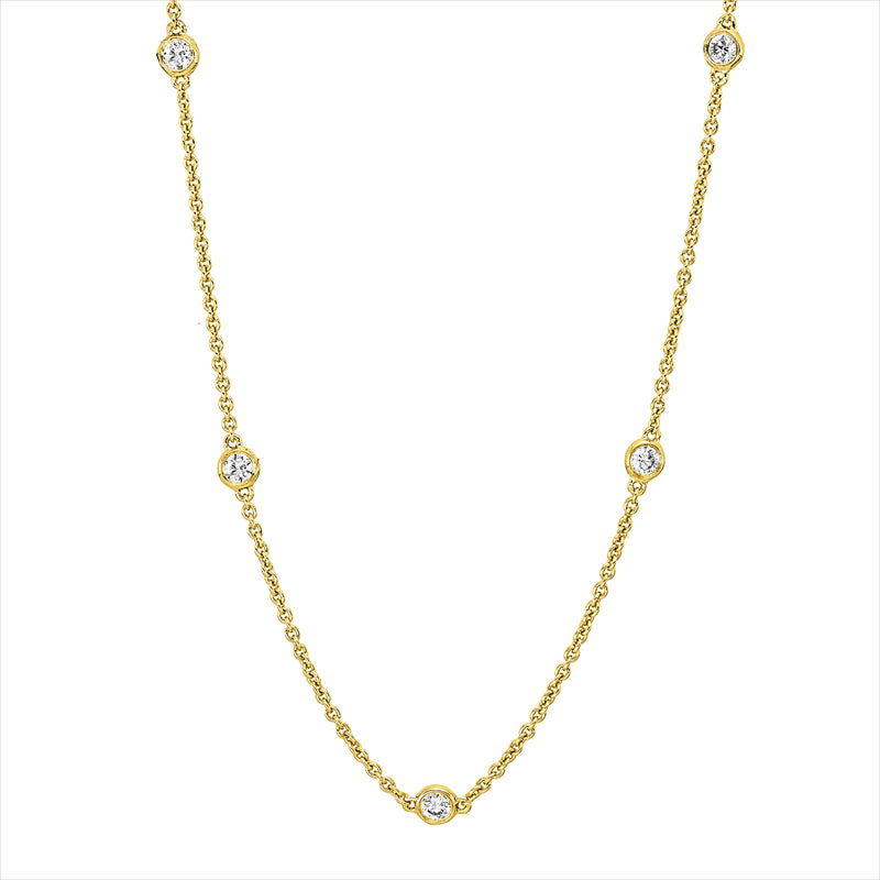 Collier    aus 750/-18 Karat Gelbgold mit 11 Diamanten 0