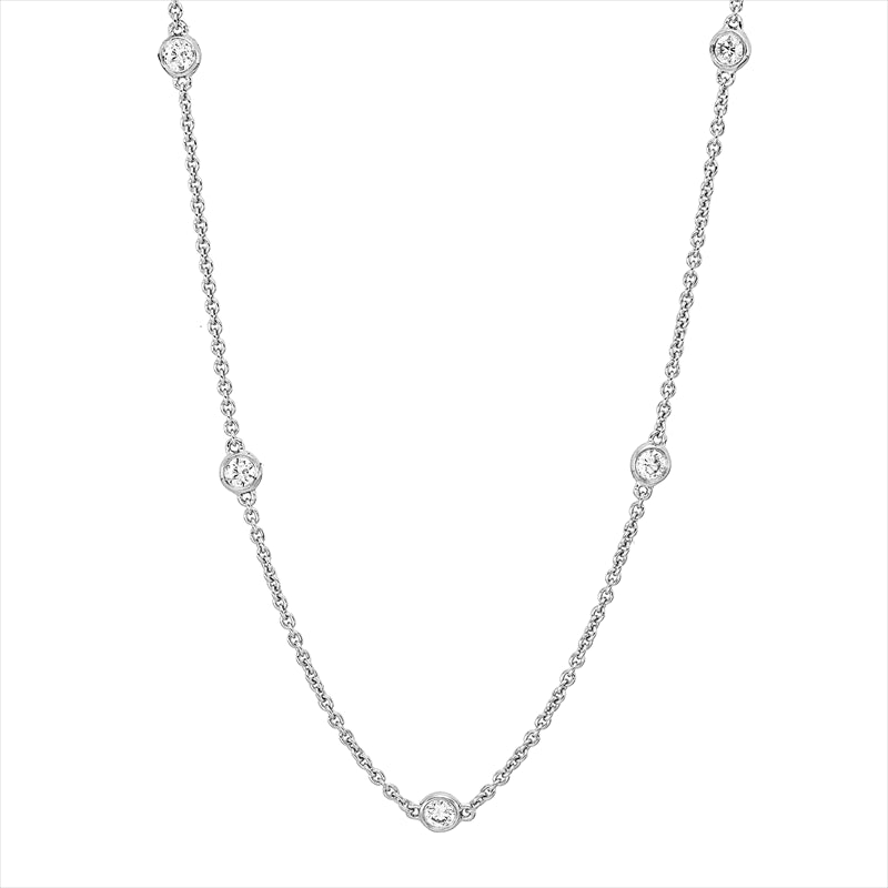 Collier    aus 750/-18 Karat Weißgold mit 11 Diamanten 0