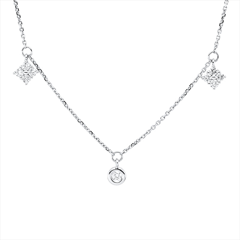Collier    aus 750/-18 Karat Weißgold mit 11 Diamanten 0