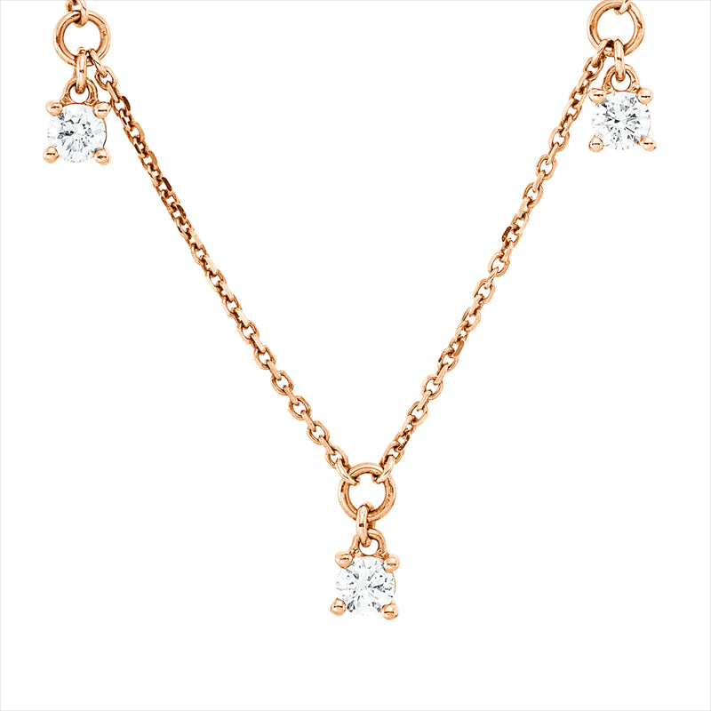 Collier    aus 750/-18 Karat Rotgold mit 7 Diamanten 0