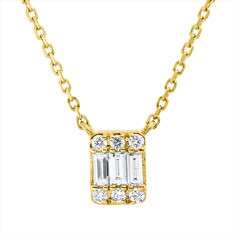 Collier    aus 750/-18 Karat Gelbgold mit 9 Diamanten 0