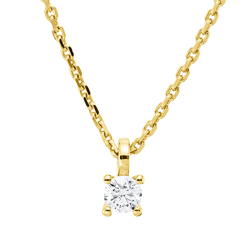 Collier    aus 750/-18 Karat Gelbgold mit 1 Diamant 0