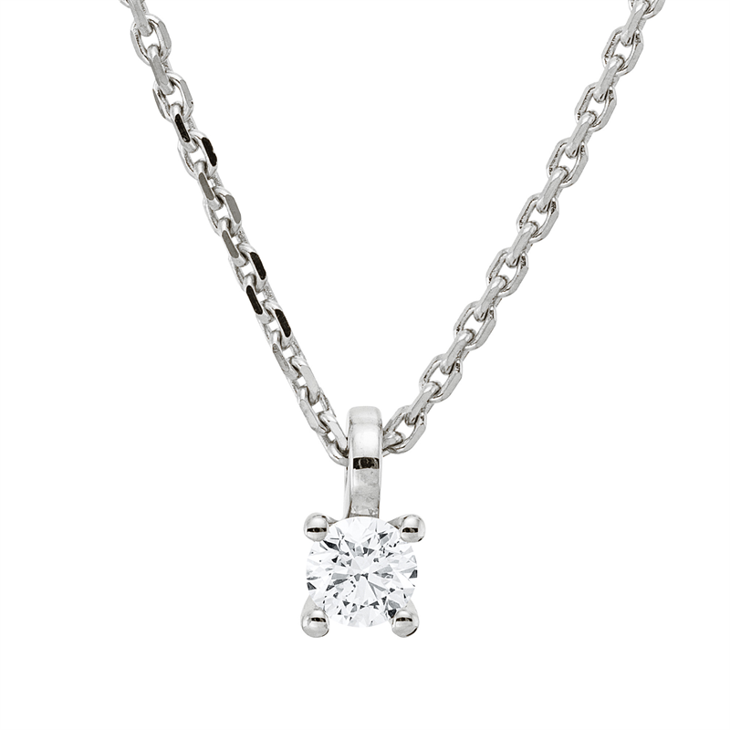 Collier    aus 750/-18 Karat Weißgold mit 1 Diamant 0