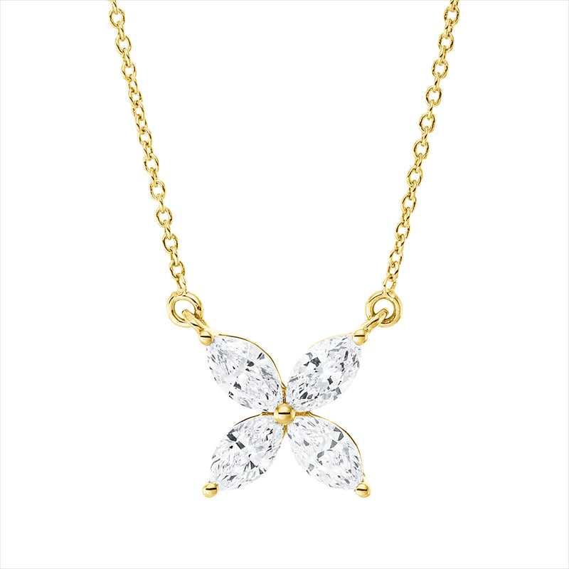 Collier    aus 750/-18 Karat Gelbgold mit 4 Diamanten 0
