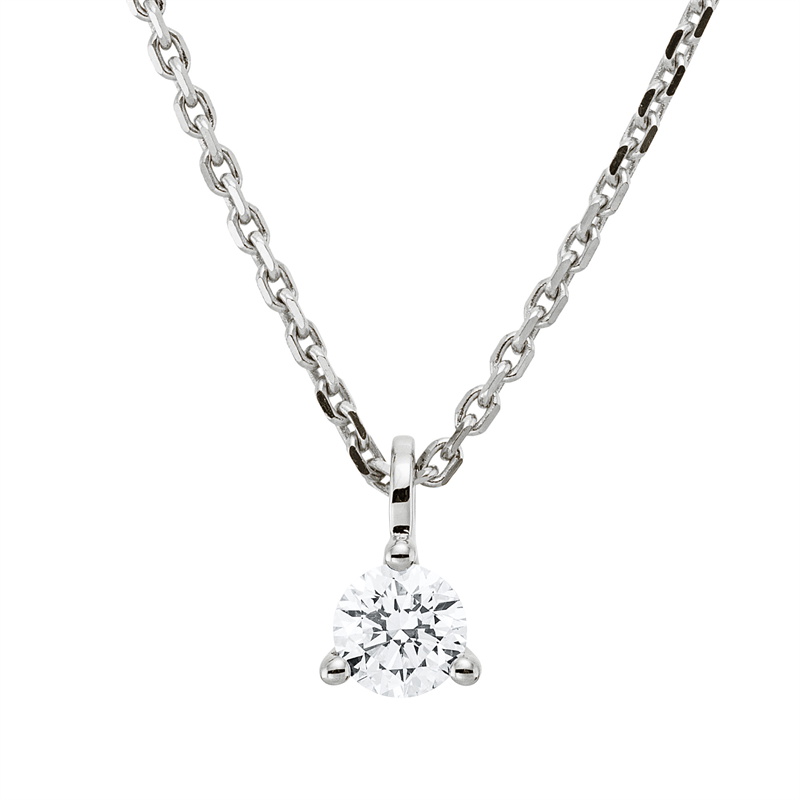 Collier    aus 750/-18 Karat Weißgold mit 1 Diamant 0