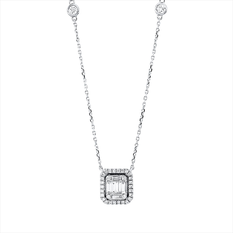 Collier    aus 750/-18 Karat Weißgold mit 40 Diamanten 0