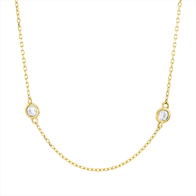 Collier    aus 750/-18 Karat Gelbgold mit 9 Diamanten 0