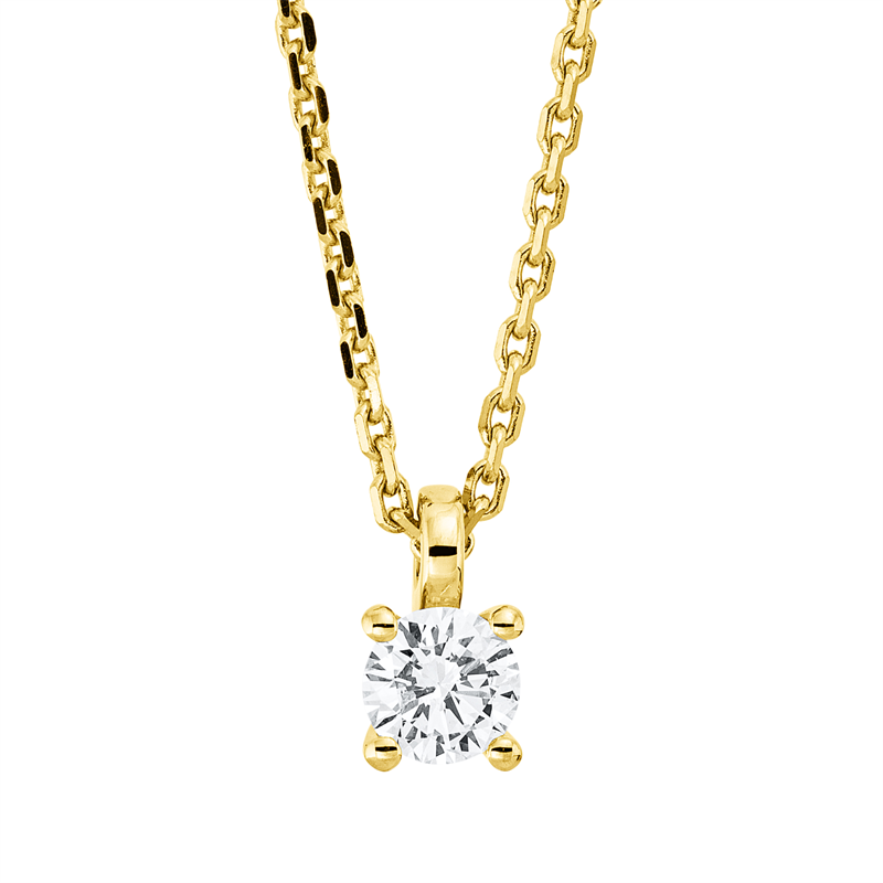 Collier    aus 750/-18 Karat Gelbgold mit 1 Diamant 0