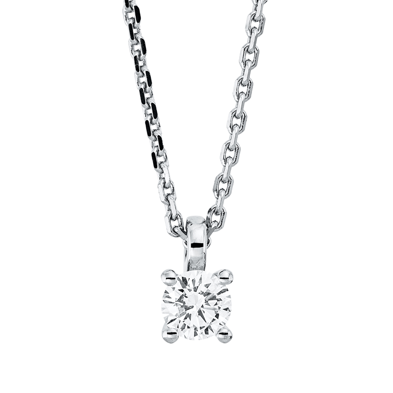 Collier    aus 750/-18 Karat Weißgold mit 1 Diamant 0