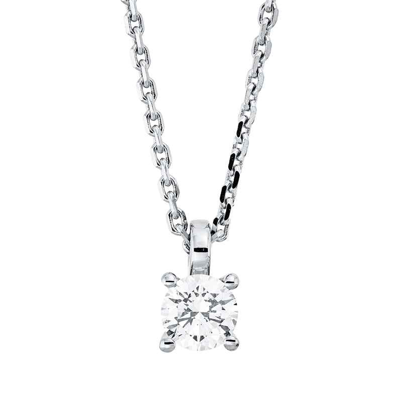 Collier    aus 750/-18 Karat Weißgold mit 1 Diamant 0