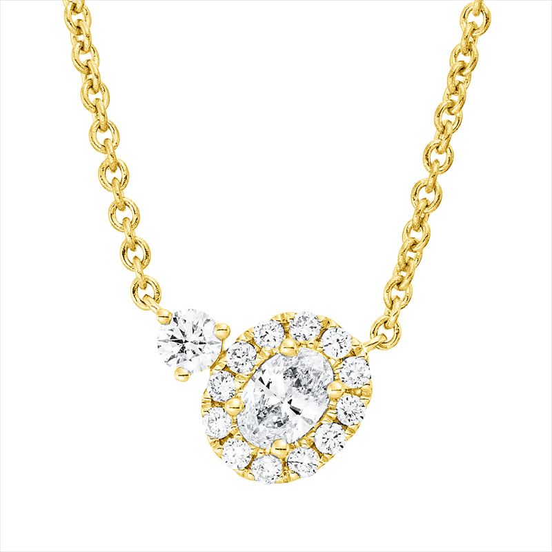 Collier    aus 750/-18 Karat Gelbgold mit 14 Diamanten 0