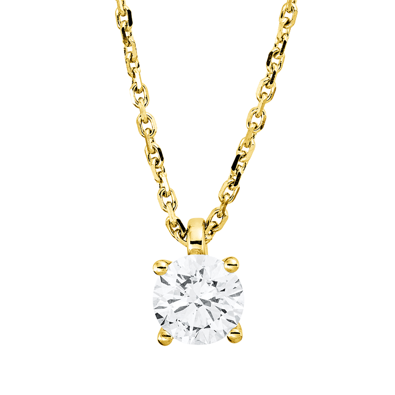 Collier    aus 750/-18 Karat Gelbgold mit 1 Diamant 1 ct