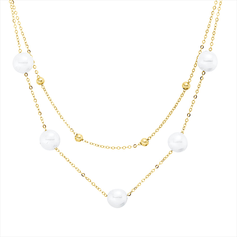 Collier   mit Süßwasserperle aus 750/-18 Karat Gelbgold  