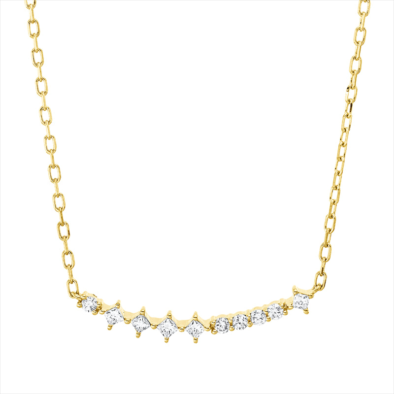 Collier    aus 750/-18 Karat Gelbgold mit 10 Diamanten 0