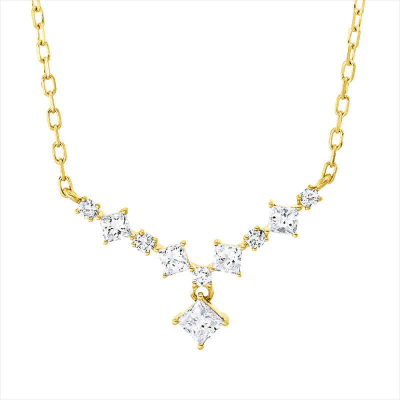 Collier    aus 750/-18 Karat Gelbgold mit 10 Diamanten 0