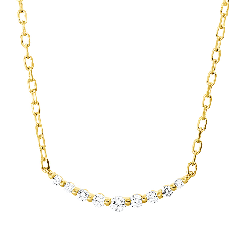 Collier    aus 750/-18 Karat Gelbgold mit 9 Diamanten 0