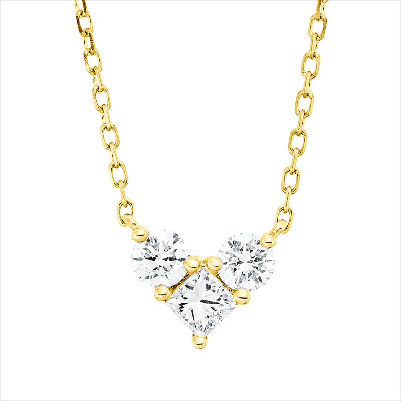 Collier    aus 750/-18 Karat Gelbgold mit 3 Diamanten 0