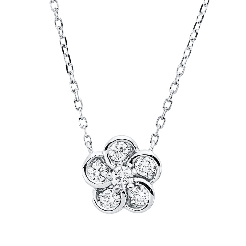 Collier    aus 750/-18 Karat Weißgold mit 6 Diamanten 0