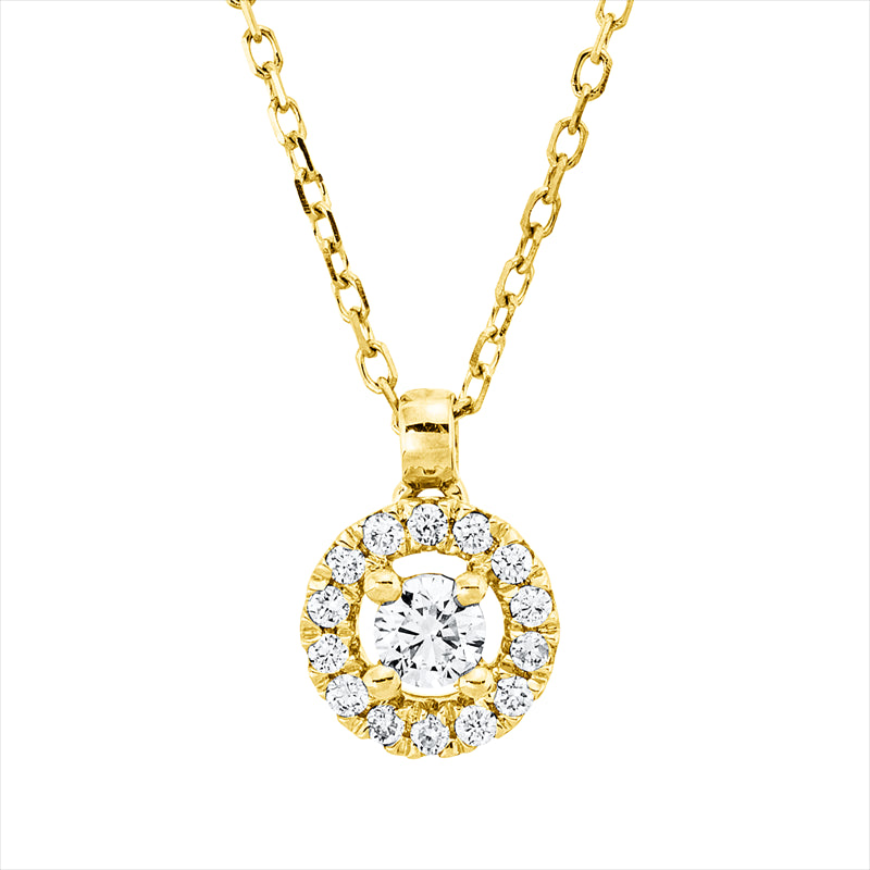 Collier    aus 750/-18 Karat Gelbgold mit 15 Diamanten 0
