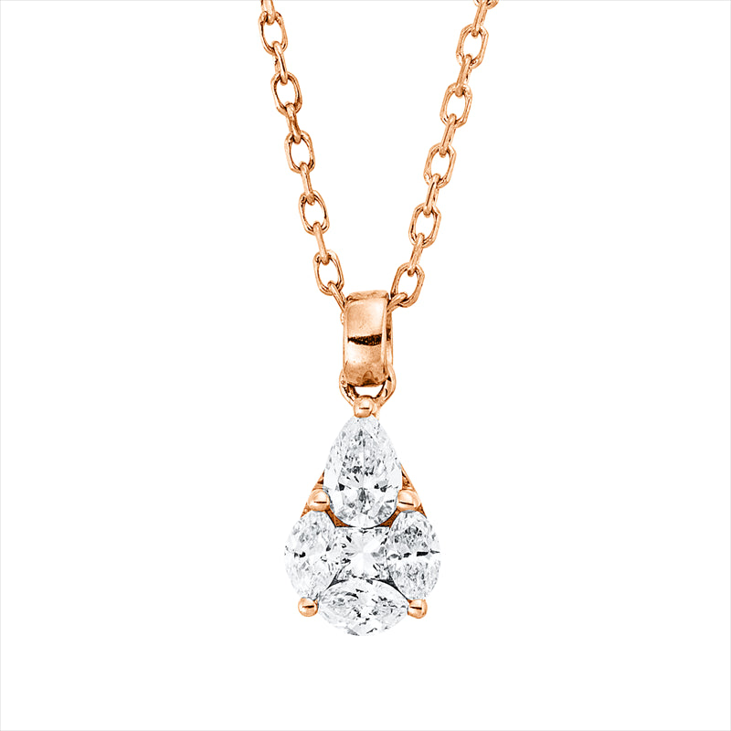 Collier    aus 750/-18 Karat Rotgold mit 5 Diamanten 0