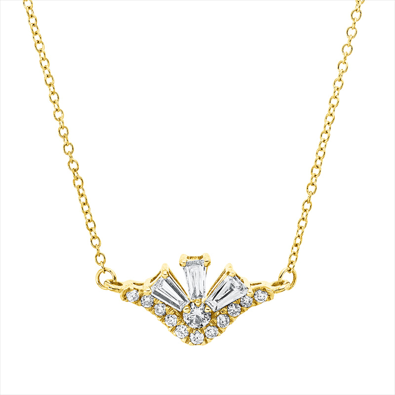 Collier    aus 750/-18 Karat Gelbgold mit 15 Diamanten 0