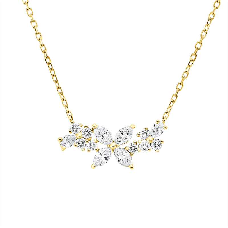Collier    aus 750/-18 Karat Gelbgold mit 14 Diamanten 0
