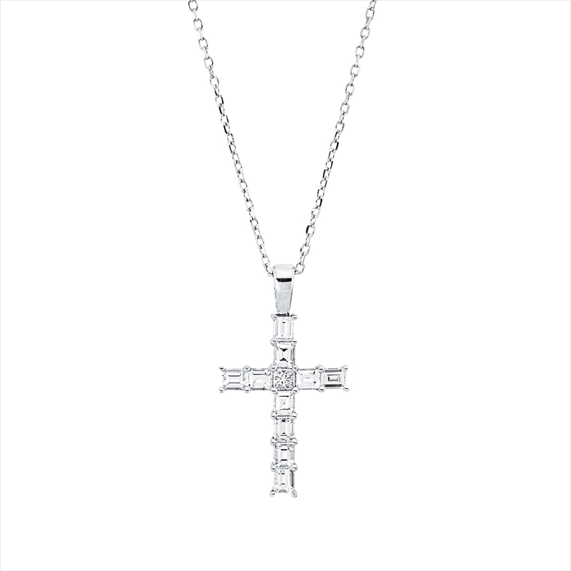 Collier    aus 750/-18 Karat Weißgold mit 11 Diamanten 0