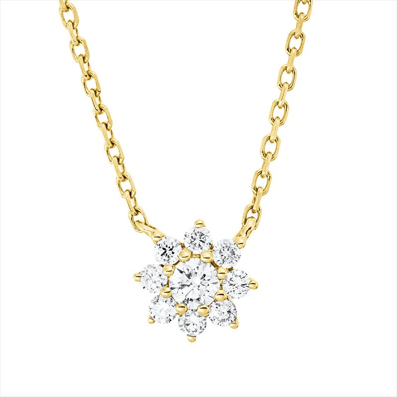 Collier    aus 750/-18 Karat Gelbgold mit 9 Diamanten 0