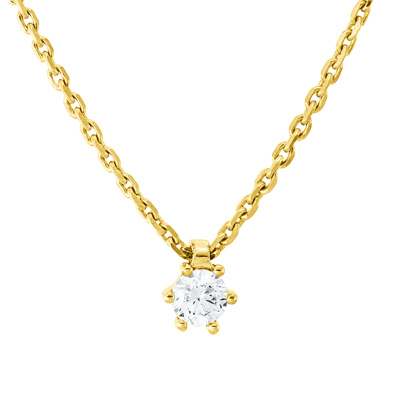 Collier    aus 750/-18 Karat Gelbgold mit 1 Diamant 0