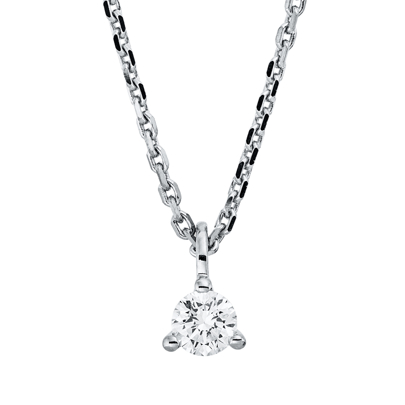 Collier    aus 750/-18 Karat Weißgold mit 1 Diamant 0