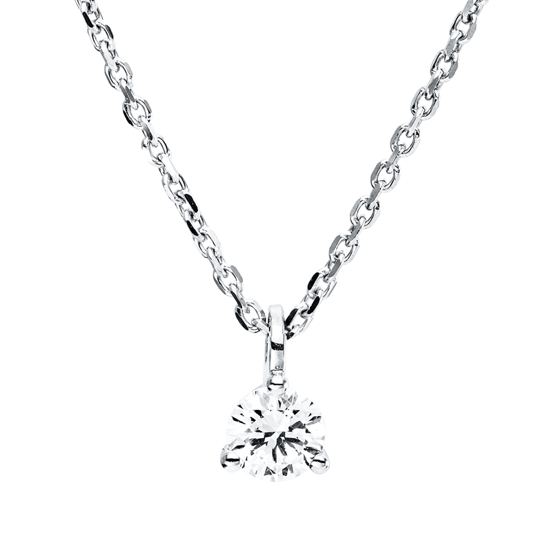 Collier    aus 750/-18 Karat Weißgold mit 1 Diamant 0