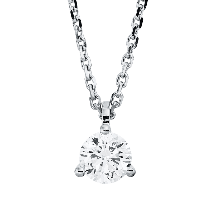 Collier    aus 750/-18 Karat Weißgold mit 1 Diamant 0